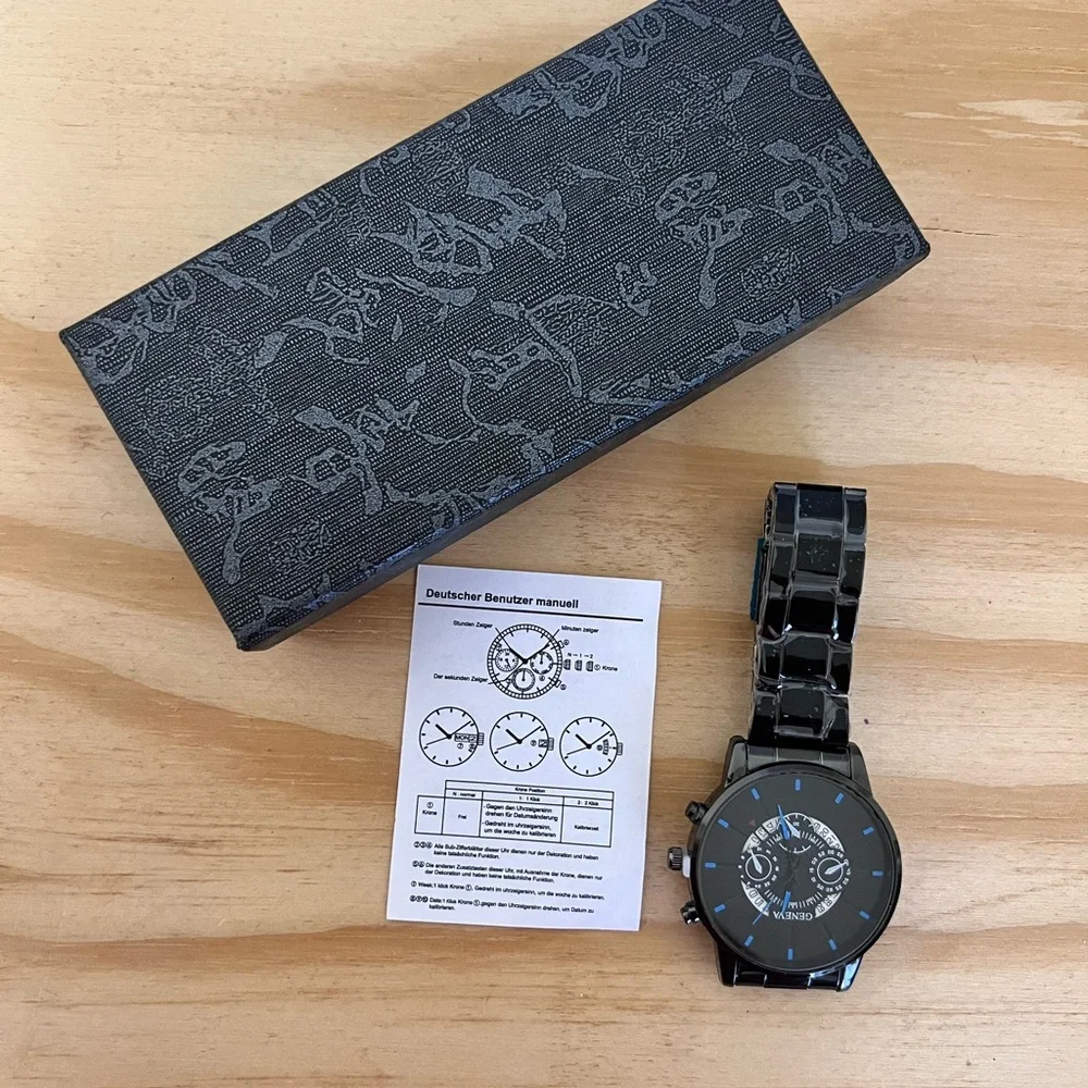 GENEVA Watch for Men's Business and Casual Style Quartz‎ One Size